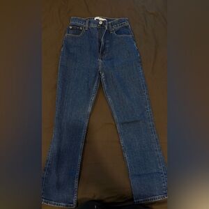 Abercrombie & Fitch Dark Blue Cropped Ankle Jeans